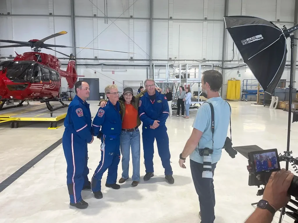 STARS Crew Ken King (Paramedic), Stuart Carson (Flight Nurse), and John Carson (Pilot Captain)